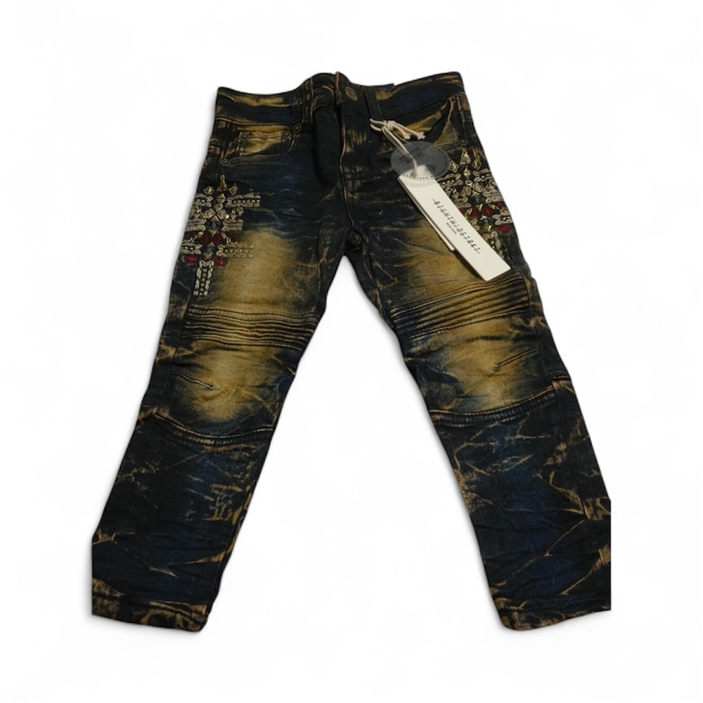 Trendy Kids Blue and Brown Jeans